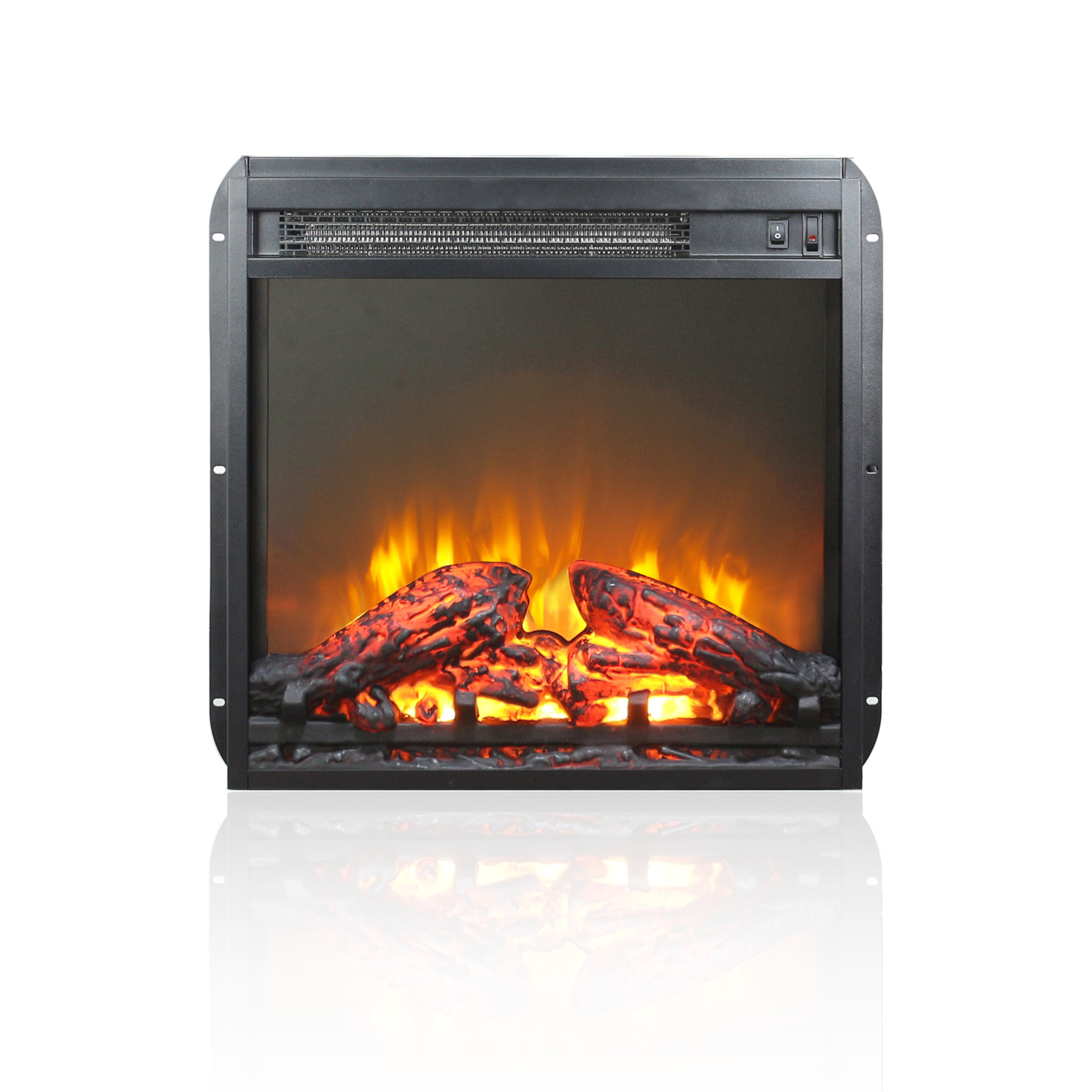 EdenDirect Ventless Electric Fireplace Insert — 18in., 1400W, 5000 BTU, Log Set, Realistic Flame, Overheating Protection, Model# NTE103307